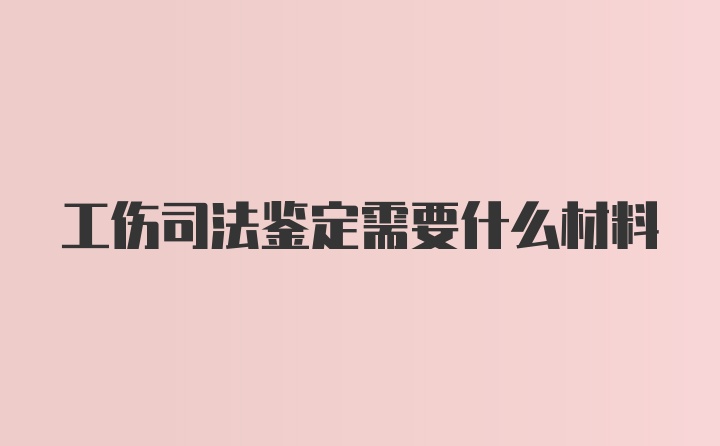 工伤司法鉴定需要什么材料