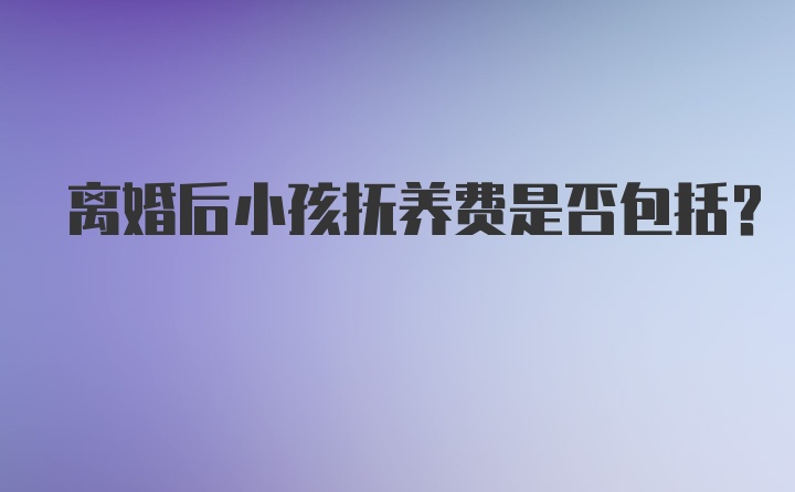 离婚后小孩抚养费是否包括？