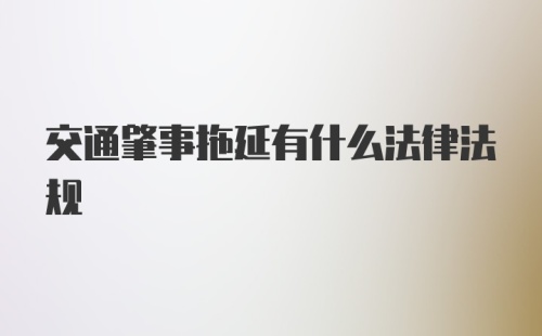 交通肇事拖延有什么法律法规