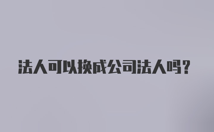 法人可以换成公司法人吗？