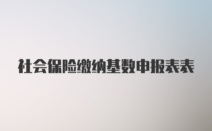 社会保险缴纳基数申报表表