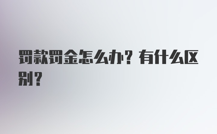 罚款罚金怎么办?有什么区别?