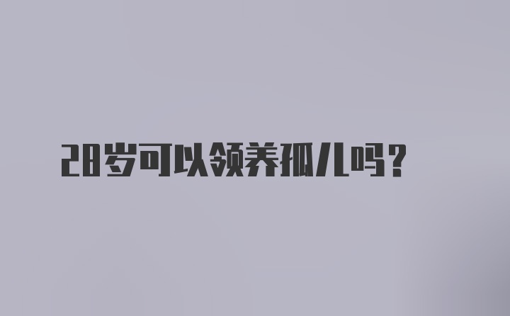 28岁可以领养孤儿吗？