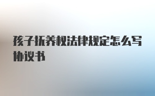 孩子抚养权法律规定怎么写协议书