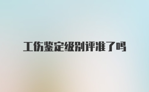 工伤鉴定级别评准了吗