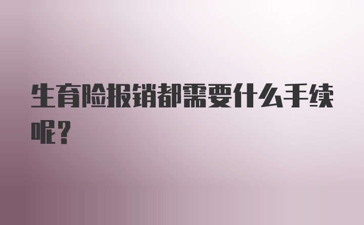 生育险报销都需要什么手续呢？