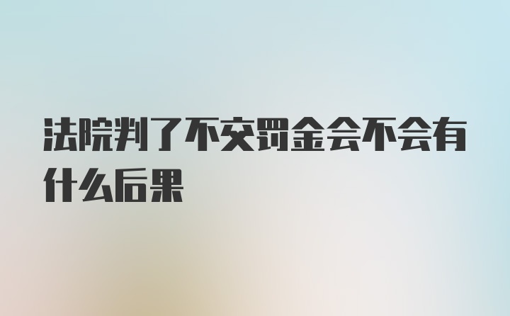 法院判了不交罚金会不会有什么后果