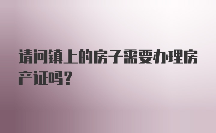 请问镇上的房子需要办理房产证吗？