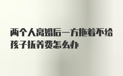 两个人离婚后一方拖着不给孩子抚养费怎么办