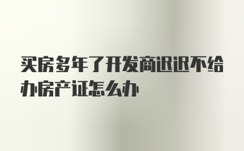 买房多年了开发商迟迟不给办房产证怎么办