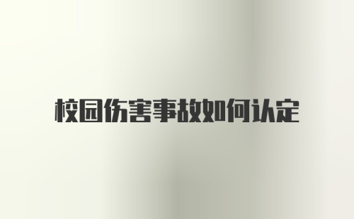 校园伤害事故如何认定