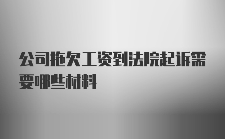 公司拖欠工资到法院起诉需要哪些材料