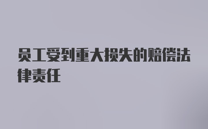 员工受到重大损失的赔偿法律责任