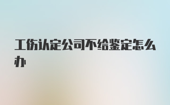 工伤认定公司不给鉴定怎么办