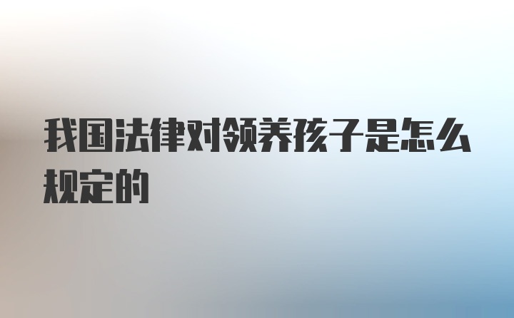 我国法律对领养孩子是怎么规定的