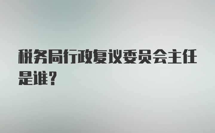 税务局行政复议委员会主任是谁？