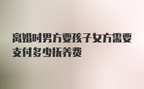 离婚时男方要孩子女方需要支付多少抚养费