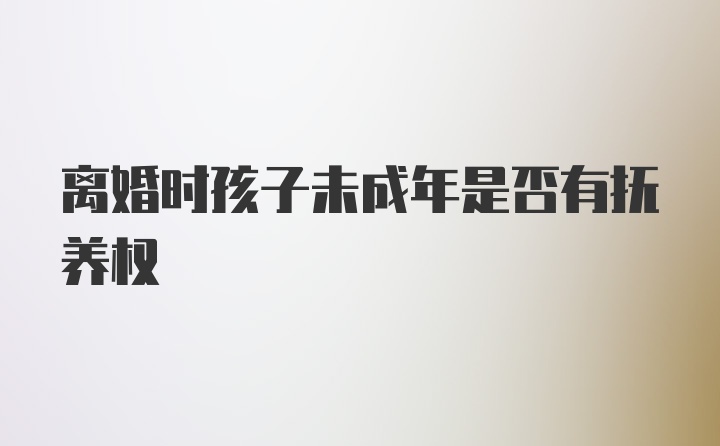 离婚时孩子未成年是否有抚养权