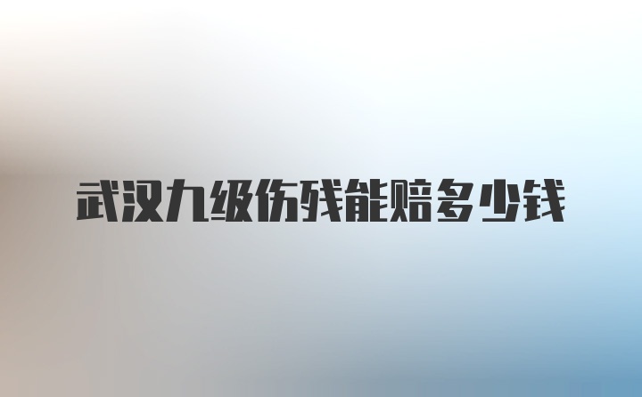 武汉九级伤残能赔多少钱