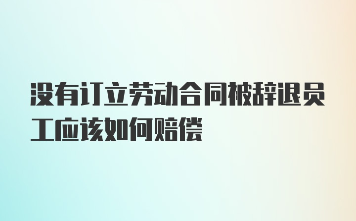 没有订立劳动合同被辞退员工应该如何赔偿