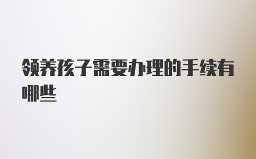 领养孩子需要办理的手续有哪些