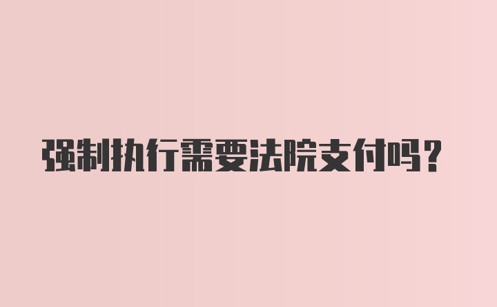 强制执行需要法院支付吗？