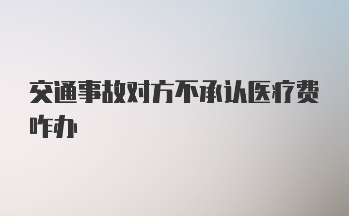 交通事故对方不承认医疗费咋办