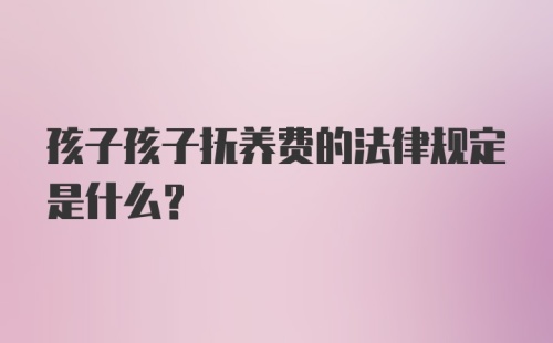 孩子孩子抚养费的法律规定是什么？