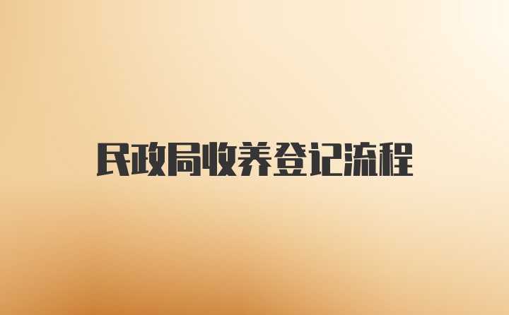 民政局收养登记流程