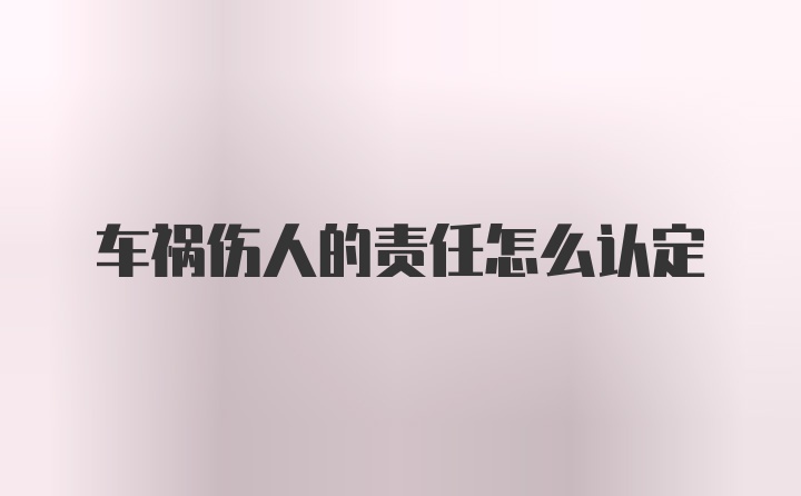 车祸伤人的责任怎么认定