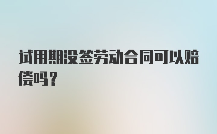 试用期没签劳动合同可以赔偿吗？