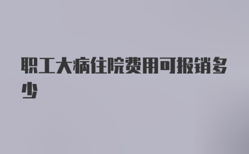 职工大病住院费用可报销多少