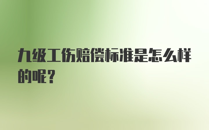 九级工伤赔偿标准是怎么样的呢?