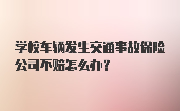 学校车辆发生交通事故保险公司不赔怎么办？