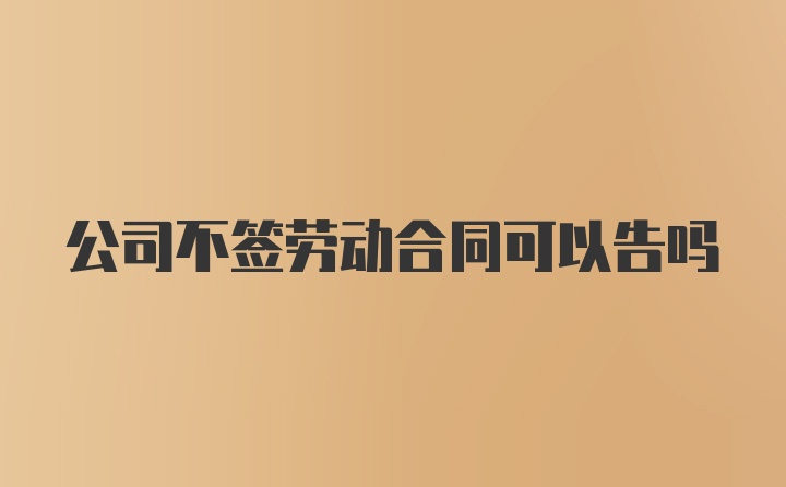 公司不签劳动合同可以告吗