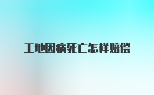 工地因病死亡怎样赔偿