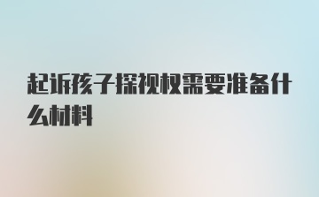 起诉孩子探视权需要准备什么材料