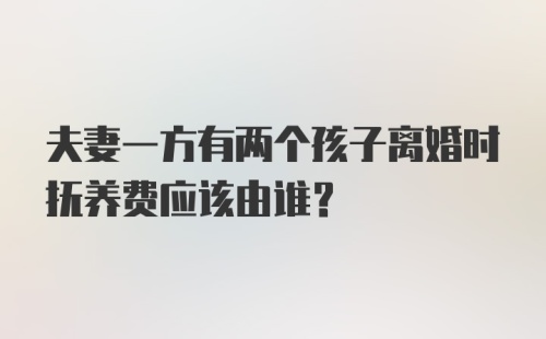 夫妻一方有两个孩子离婚时抚养费应该由谁?