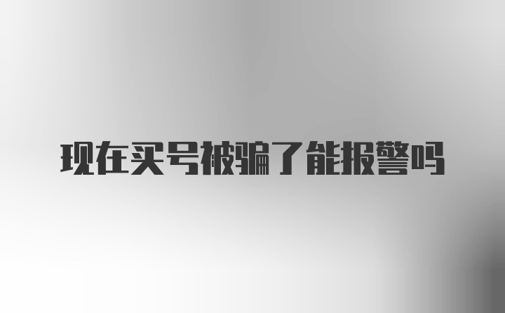 现在买号被骗了能报警吗