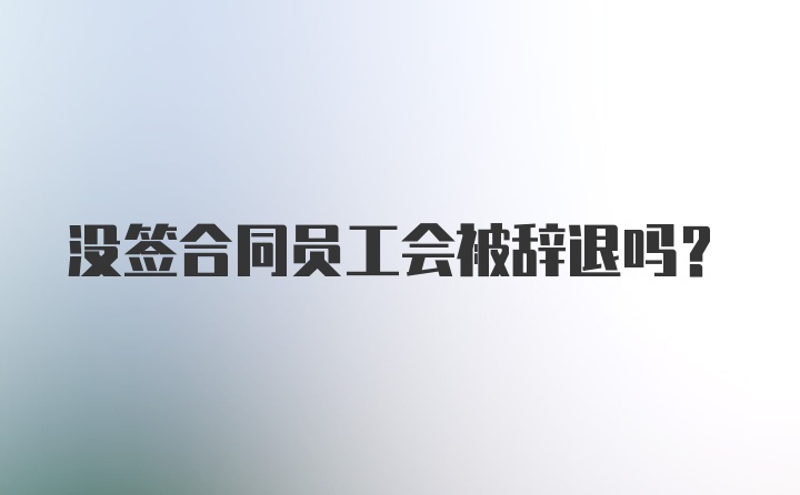 没签合同员工会被辞退吗？