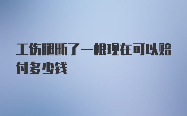 工伤腿断了一根现在可以赔付多少钱