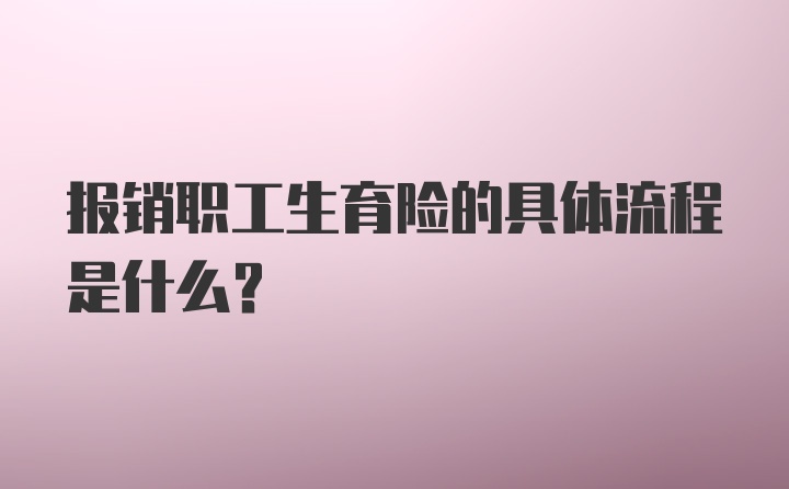 报销职工生育险的具体流程是什么？