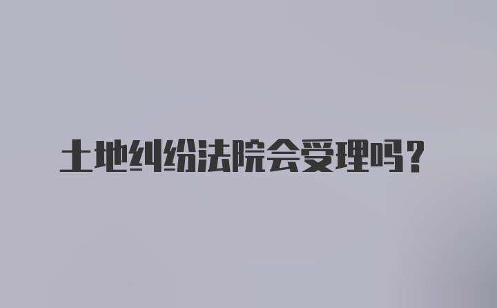 土地纠纷法院会受理吗？