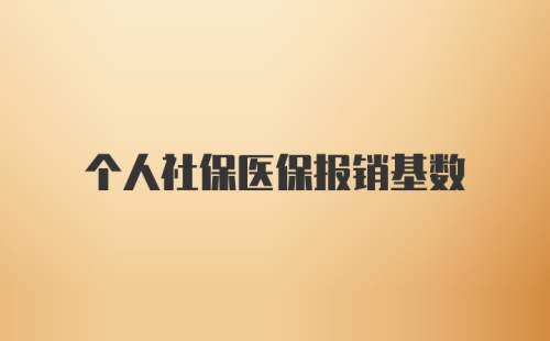 个人社保医保报销基数