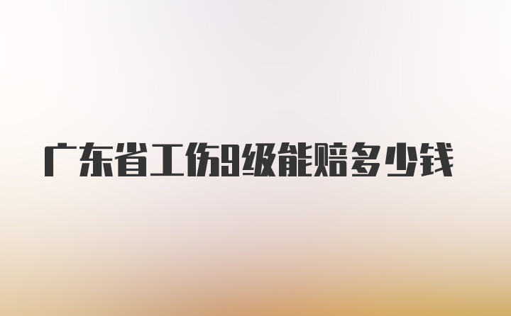 广东省工伤9级能赔多少钱