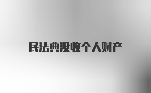 民法典没收个人财产