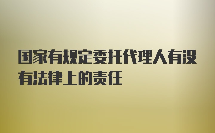 国家有规定委托代理人有没有法律上的责任