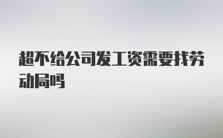 超不给公司发工资需要找劳动局吗