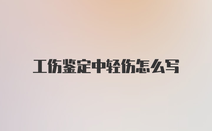 工伤鉴定中轻伤怎么写