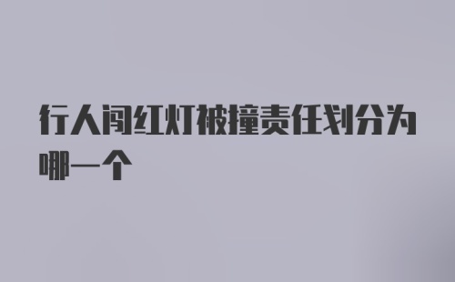 行人闯红灯被撞责任划分为哪一个